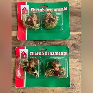 2 sets of cherub ornaments
